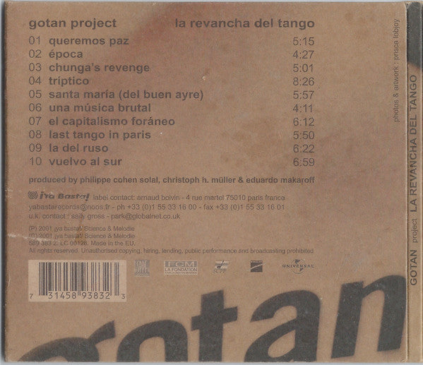 Cd Gotan Project – La Revancha Del Tango