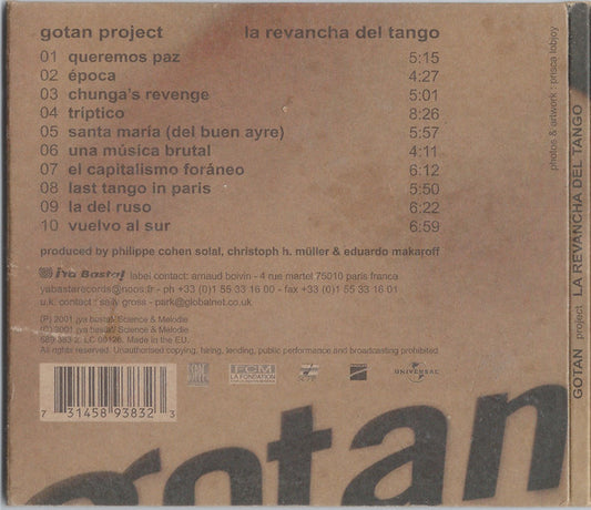 Cd Gotan Project – La Revancha Del Tango