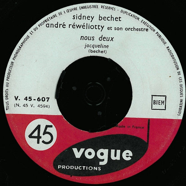 SP Sidney Bechet - Nous Deux / Si Tu Vois Ma Mère