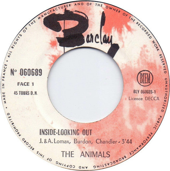 SP The Animals - Inside-Looking Out / Outcast