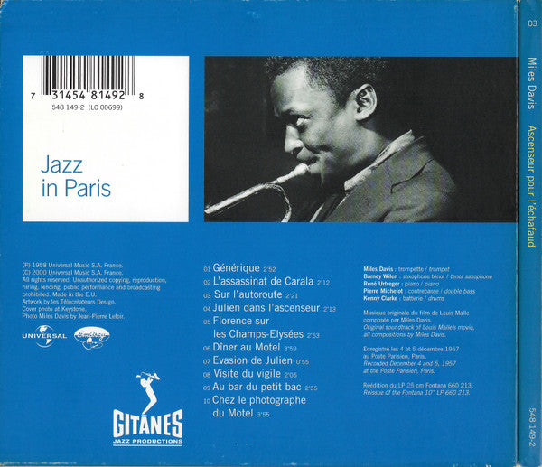 Cd Miles Davis – Ascenseur Pour L'Échafaud