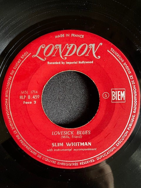SP Slim Whitman - Lovesick Blues / Forever
