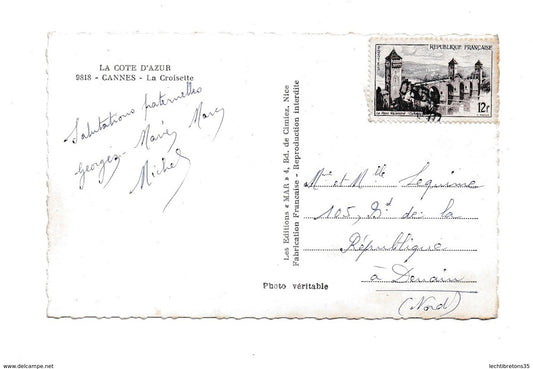 Carte postale - pont valentré la cote d'azur 9818 cannes la croisette grand hôtel vielle voiture