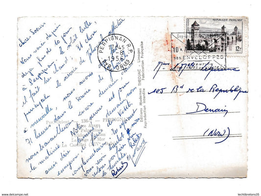 Carte postale -136 arago palmarinne loge de mer castillet