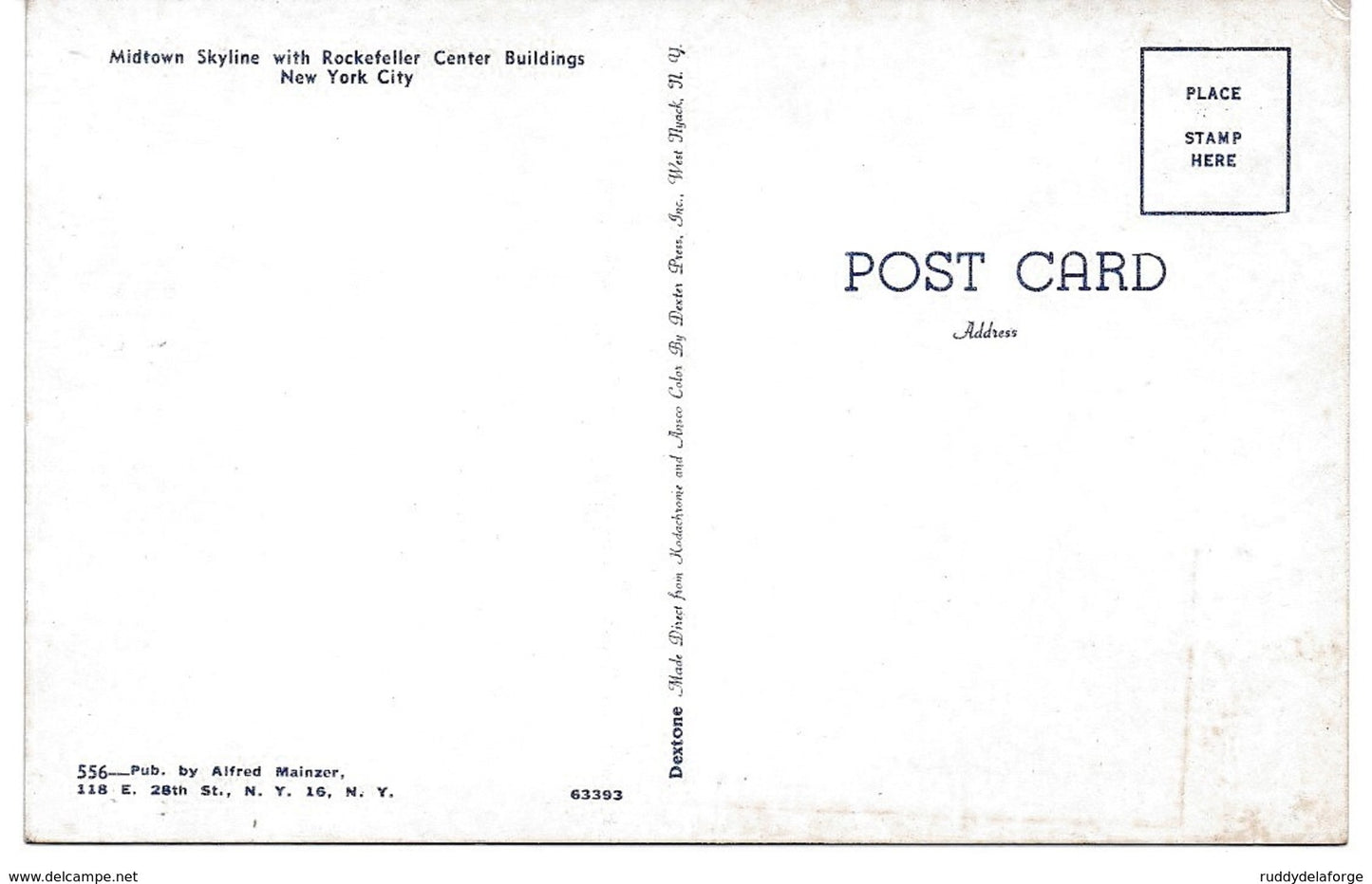 Carte postale - Midtown skyline with rockefeller center buldings new york city