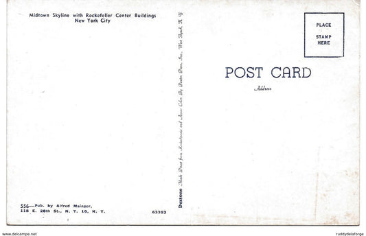 Carte postale - Midtown skyline with rockefeller center buldings new york city