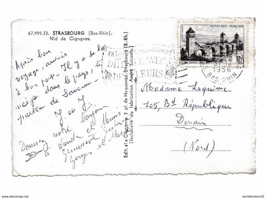 Carte postale -67.999.33 nid de cigognes