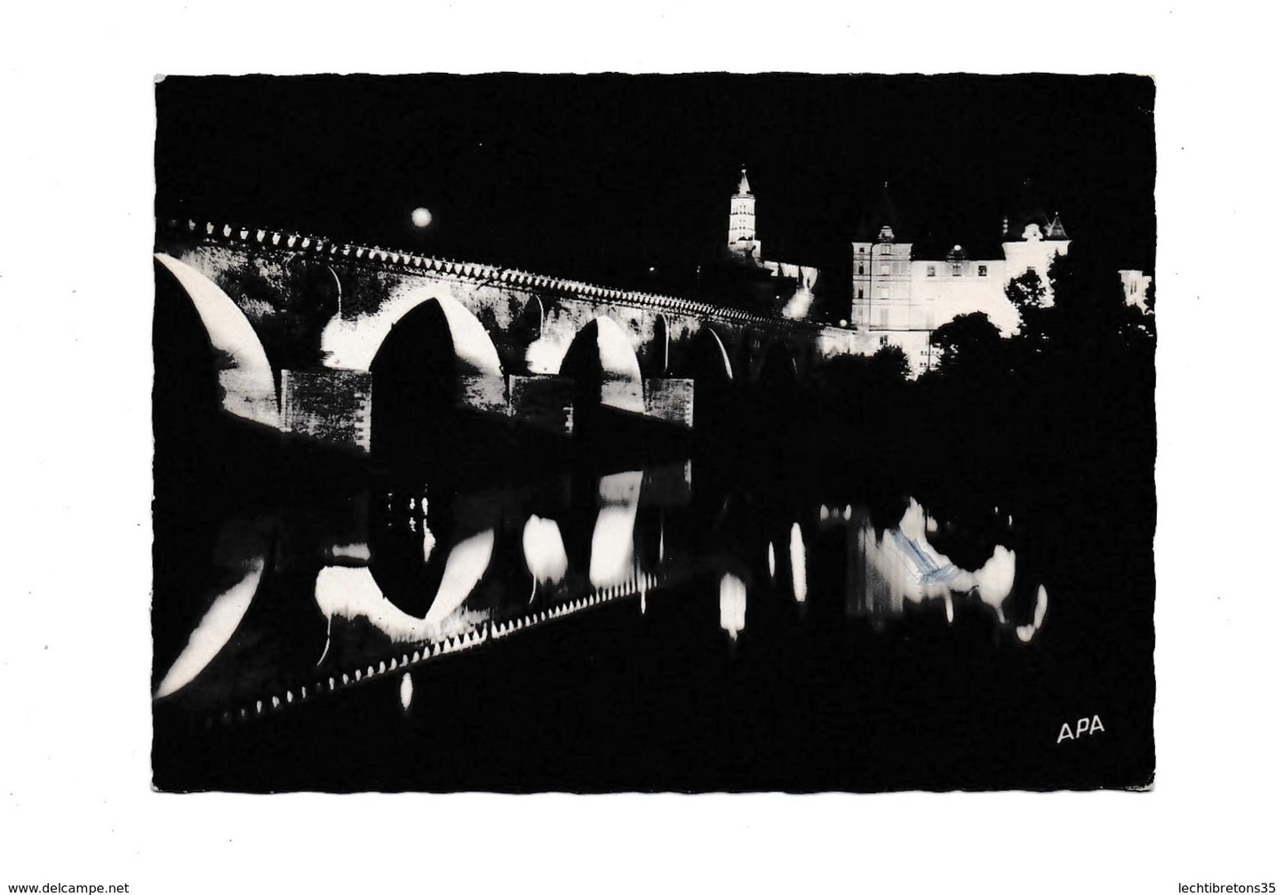 Carte postale - 302 Montauban pont vieux musée Ingres église saint jacques vue nuit