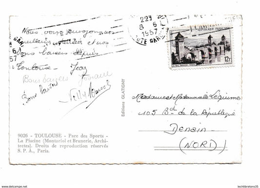 Carte postale - 9026 Toulouse parc des sports la piscine