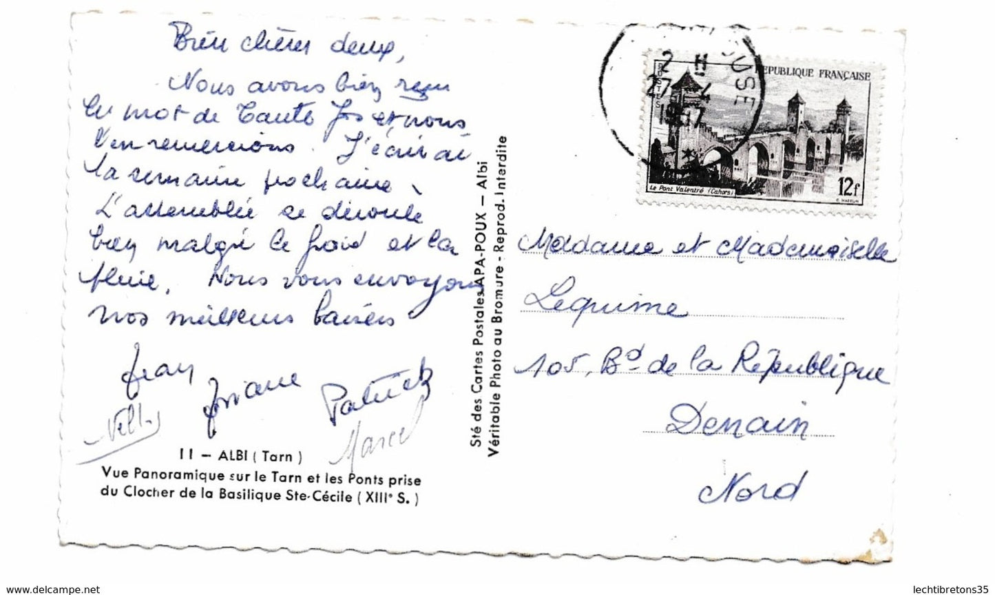 Carte postale - 11 albi vue panoramique tarn les ponts prise clocher basilique cécile