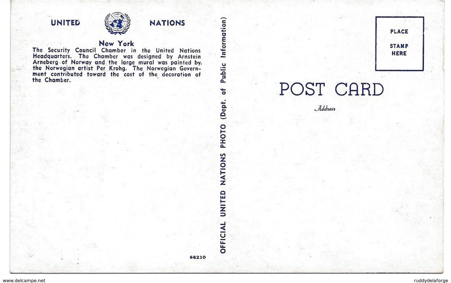 Carte postale - United nations nations unies new york security council chamber