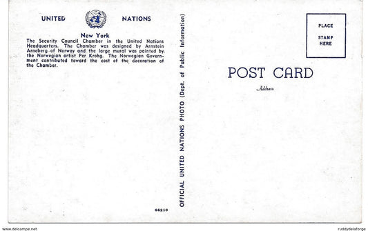 Carte postale - United nations nations unies new york security council chamber