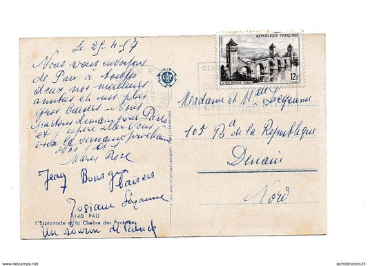 Carte postale - Pau 140 l'esplanade et la chaîne des Pyrénées