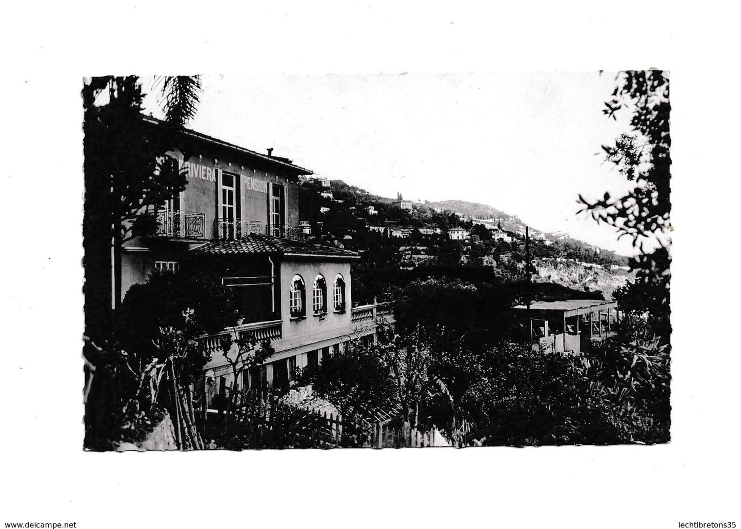 Carte postale - Roquebrune cap martin riviera pension 1954
