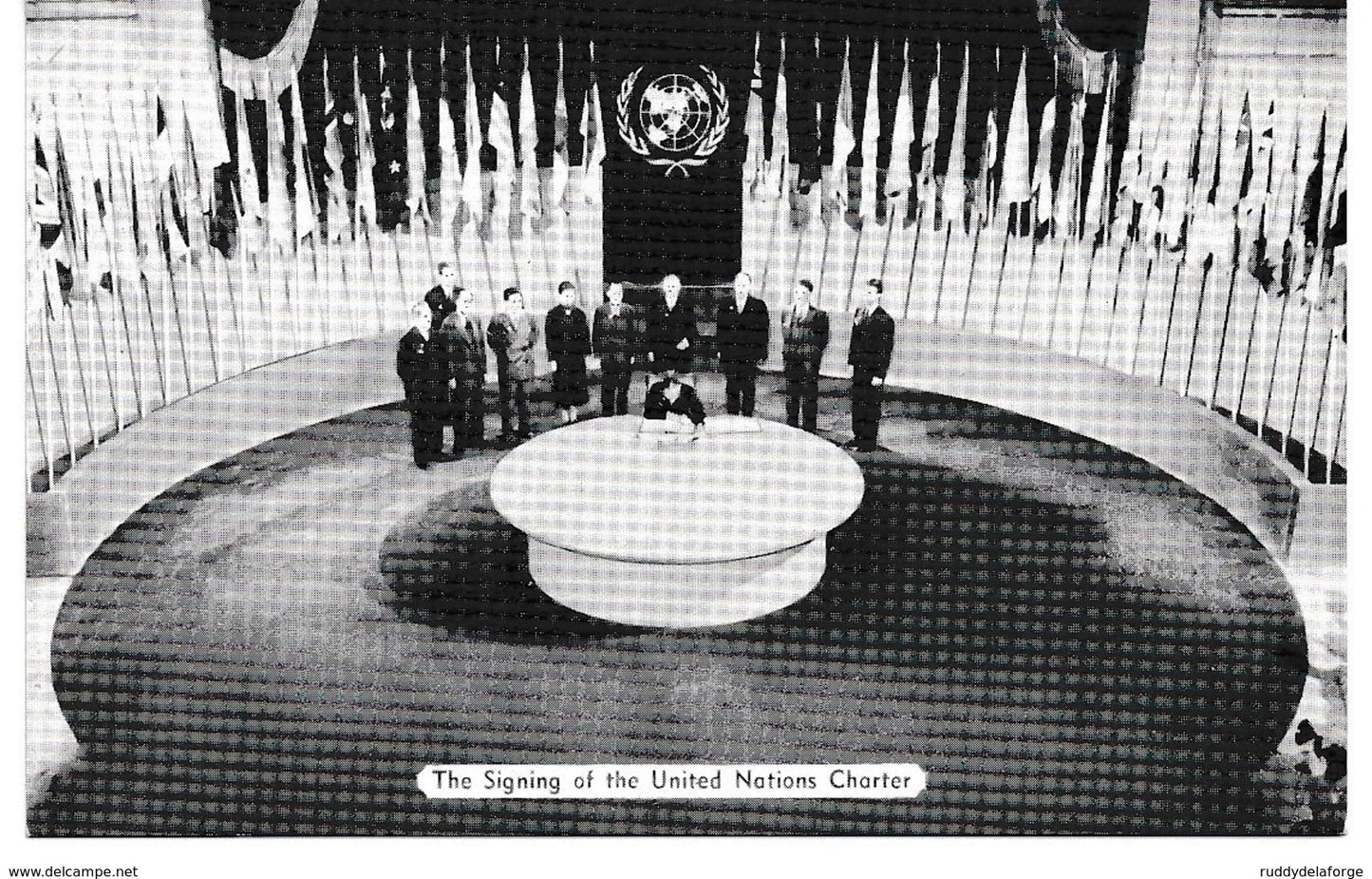 Carte postale - United nations, nations unies, new york the signing of the united nations charter 26 june 1945