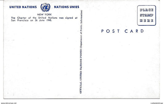 Carte postale - United nations, nations unies, new york the signing of the united nations charter 26 june 1945