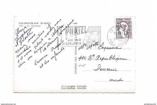 Carte postale - Equihen plage 1740 la crevasse le portel 62