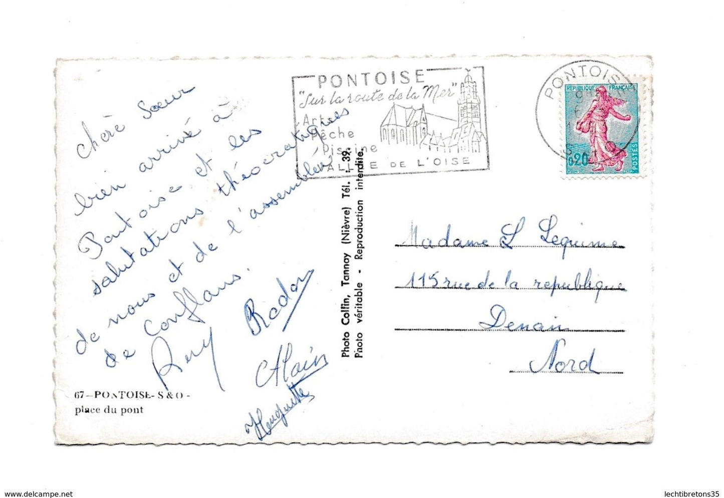 Carte postale - 67 Pontoise place du pont