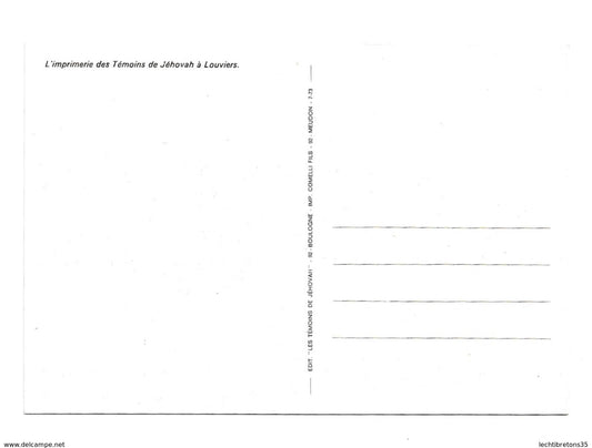 Carte postale - Louviers 27 Eure Normandie association des Témoins de Jéhovah