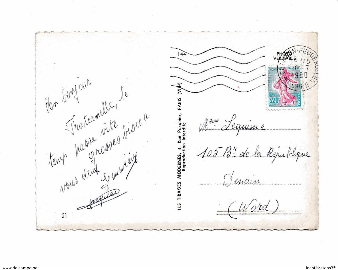 Carte postale - 21 chambon feugerolles tirages modernes