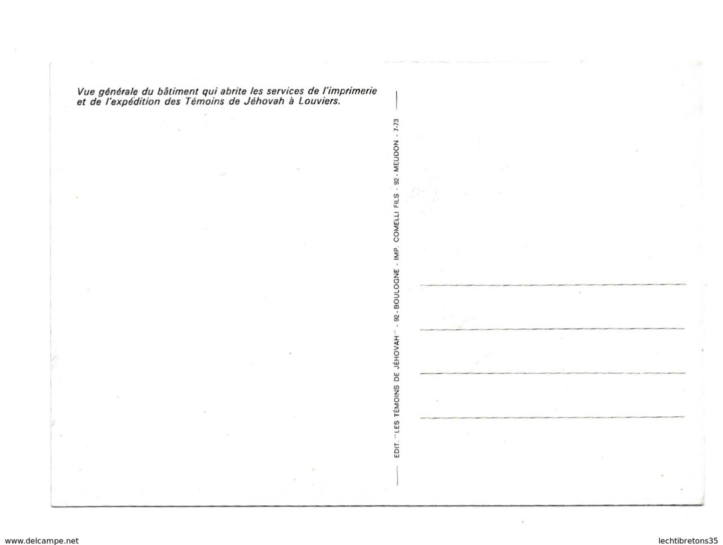 Carte postale - Louviers 27 Eure Normandie association des Témoins de Jéhovah