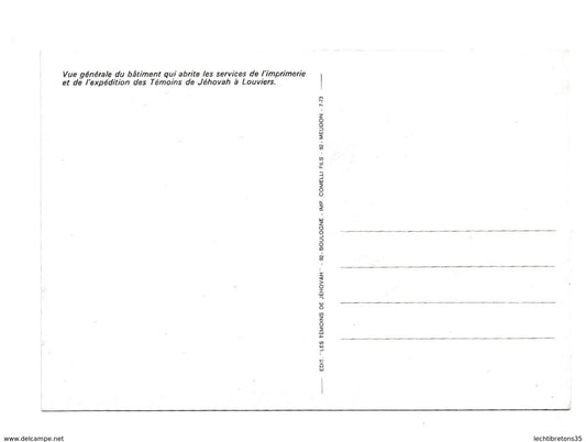 Carte postale - Louviers 27 Eure Normandie association des Témoins de Jéhovah