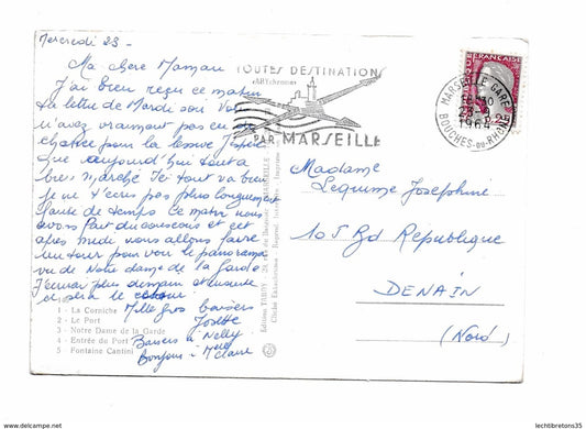 Carte postale - Souvenir de Marseille 146 corniche port notre dame garde port cantin
