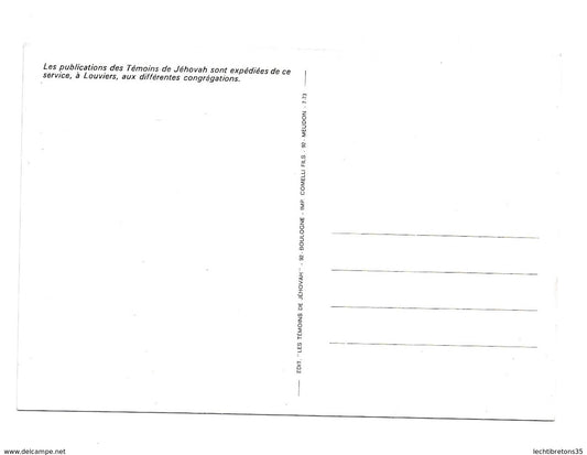 Carte postale - Louviers 27 Eure Normandie association des Témoins de Jéhovah