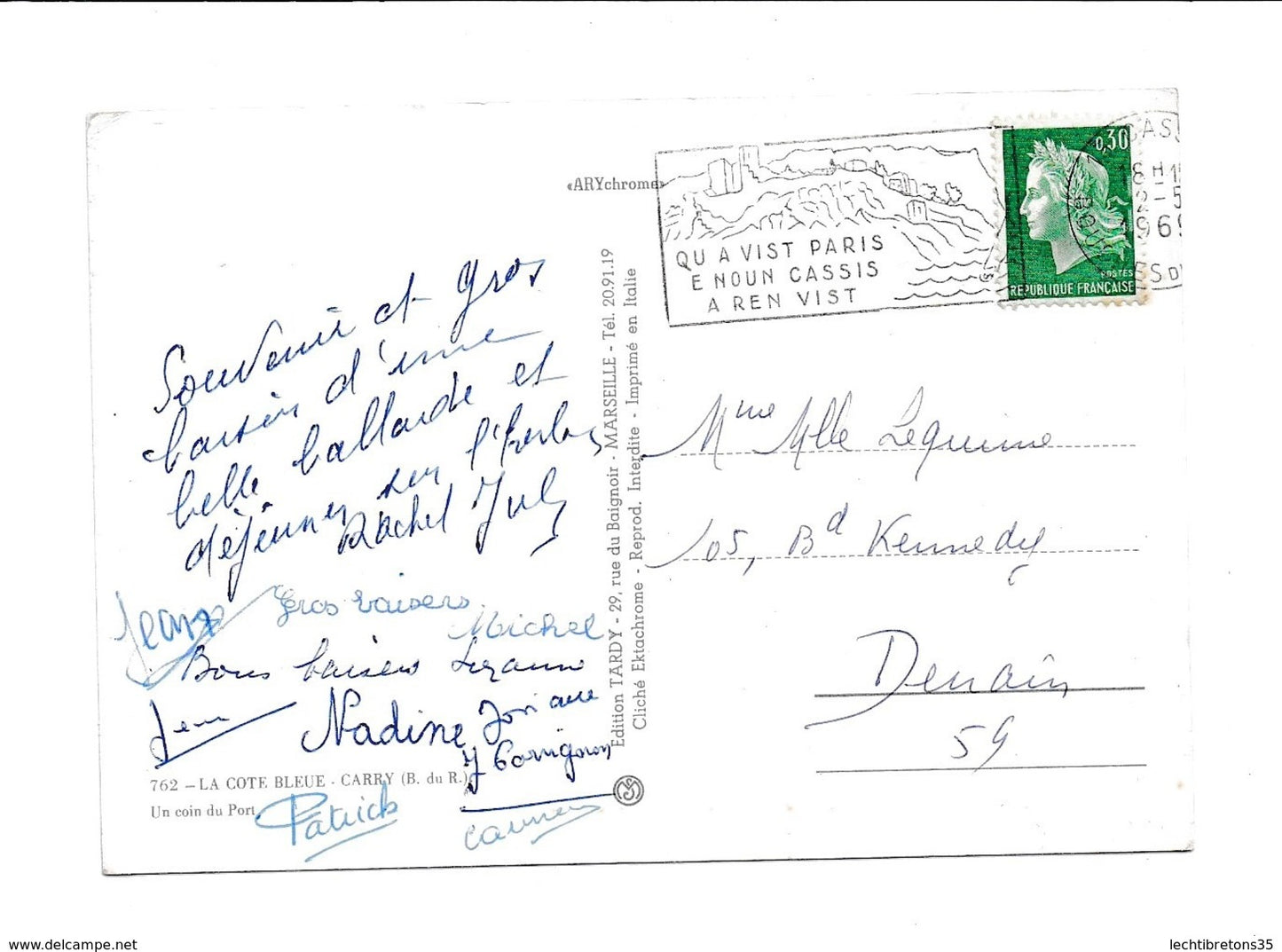 Carte postale - 762 la cote bleue carry un coin du port