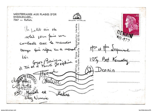 Carte postale - Méditerranée aux plages d'or ensoleillées 7267 reflets