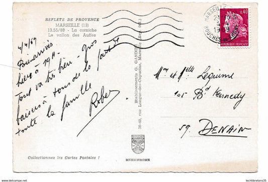 Carte postale - Reflets de provence marseille 13.55/88 la corniche