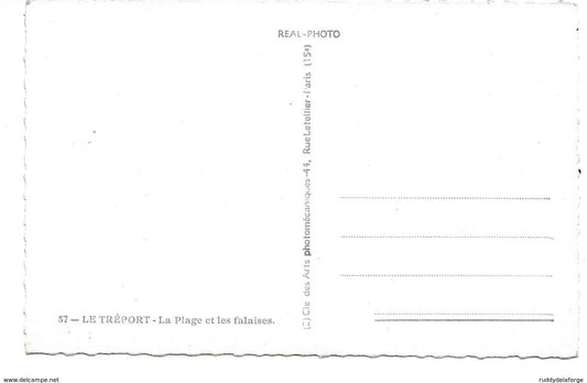 Carte postale - le tréport la plage et les falaises 57