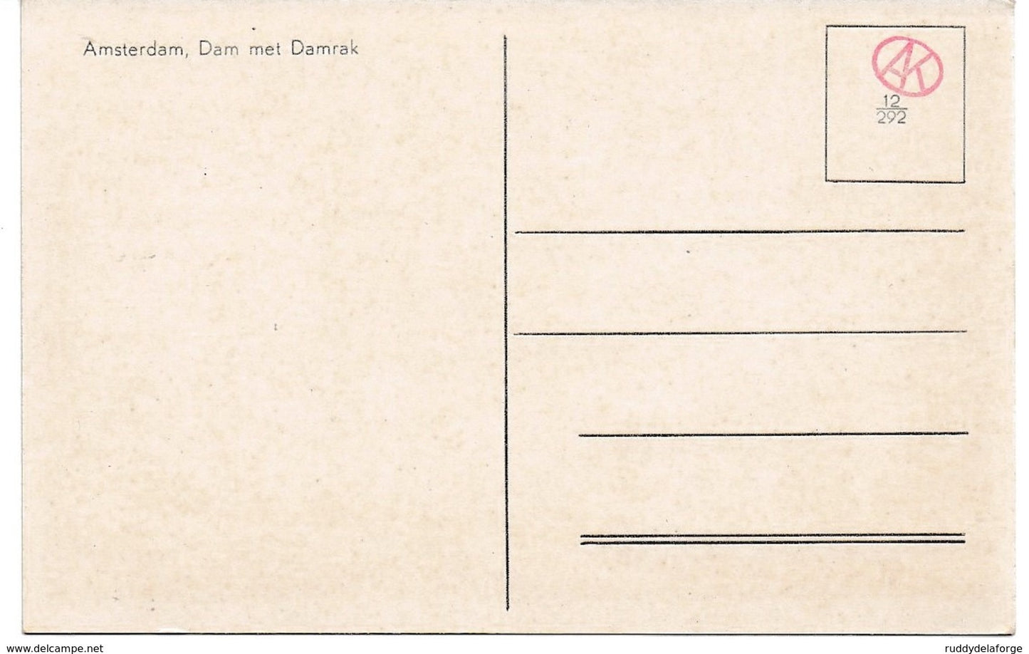 Carte postale - 12 / 292 AMSTERDAM DAM MET DAMRAK