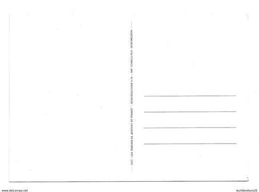 Carte postale - UNE ESPERANCE VIVANTE CONGRES DE DISTRICT DES TEMOINS DE JEHOVAH 1979