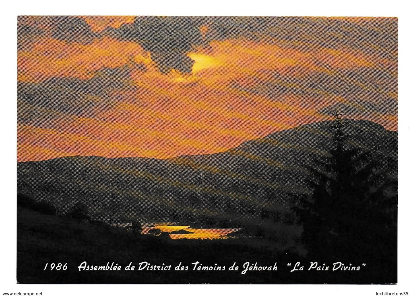 Carte postale -LA PAIX DIVINE ASSEMBLEE DE DISTRICT DES TEMOINS DE JEHOVAH 1986