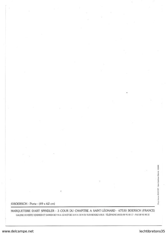 Carte postale - Rare JEAN CHARLES SPINDLER carte de vœux nouvel an esquisse marqueterie art bois naturels tableau oeuvre