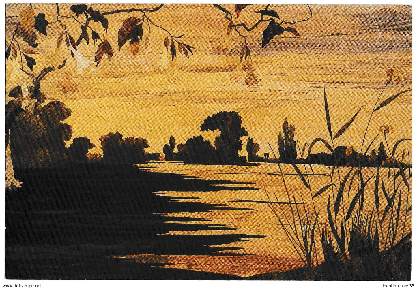 Rare dédicace JEAN CHARLES SPINDLER carte de voeux nouvel an 2002 esquisse marqueterie art bois naturels tableau oeuvre