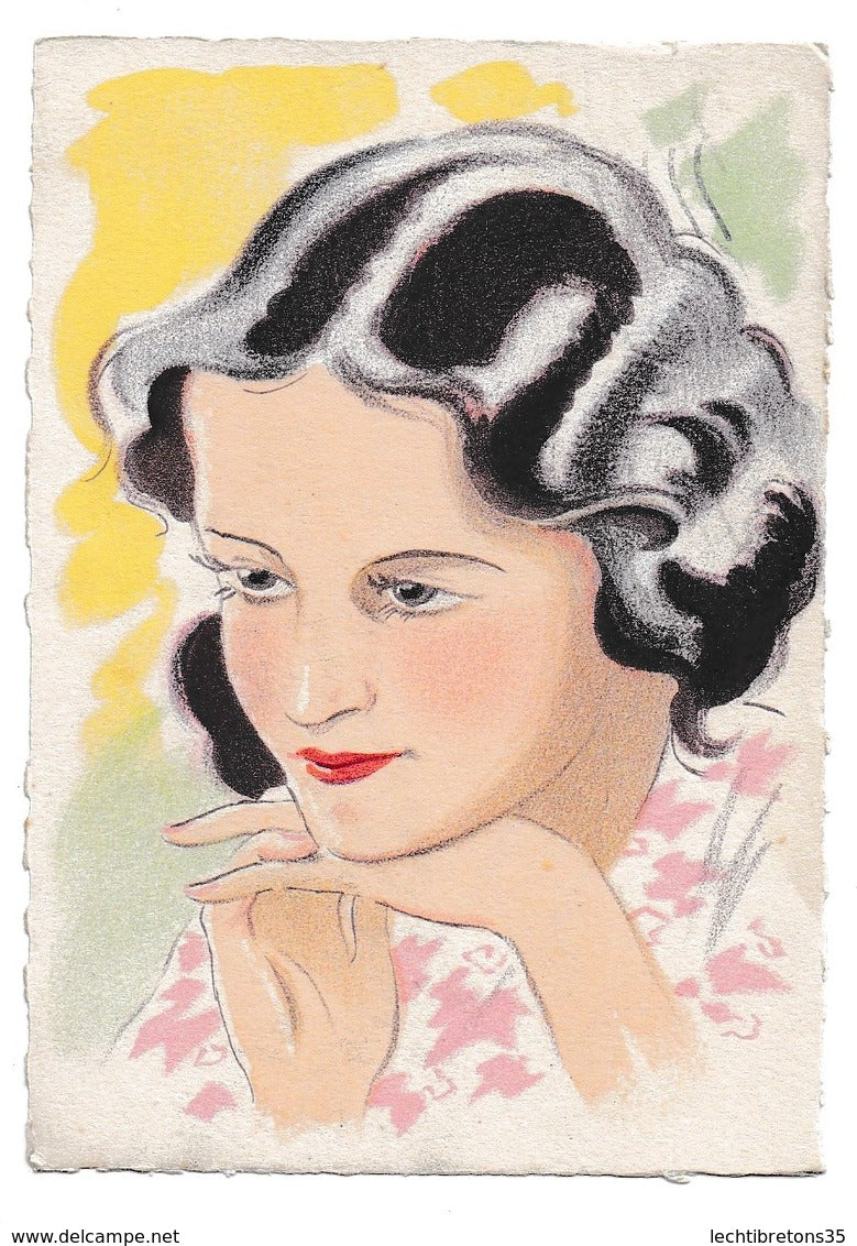 TRES RARE double timbre Marianne 50 Edmond Dulac Edition 1943 45 BARRE et DAYEZ N°1335 I VISAGE FEMME DESSIN