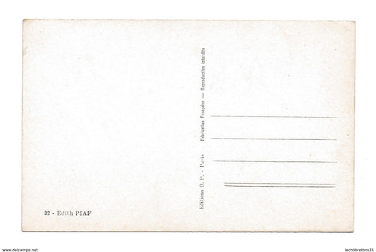 Carte postale - EDITH PIAF - STUDIO HARCOURT 32