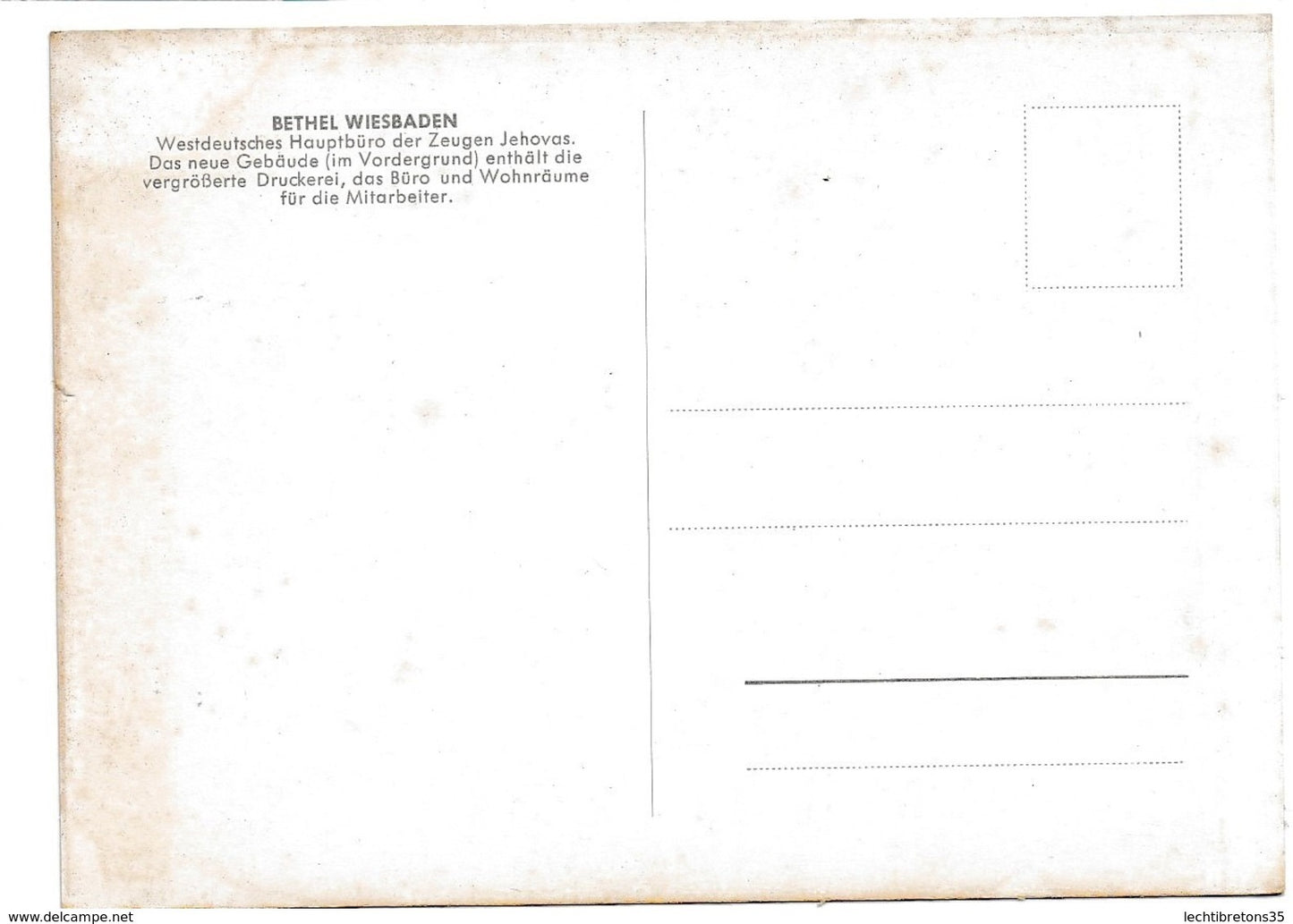 Carte postale - Jéhovah BETHEL WIESBADEN ZEUGEN