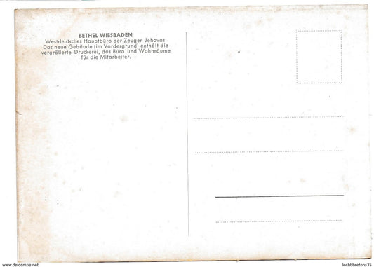 Carte postale - Jéhovah BETHEL WIESBADEN ZEUGEN