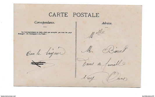 Carte postale - PHOTO 1906 TIMBRE MARIANNE LE BLANC 5C AVANT GUERRE COUPLE DE JEUNE FILLE HOMME EN PROMENADE 4 MAIS NON JE T'AIME