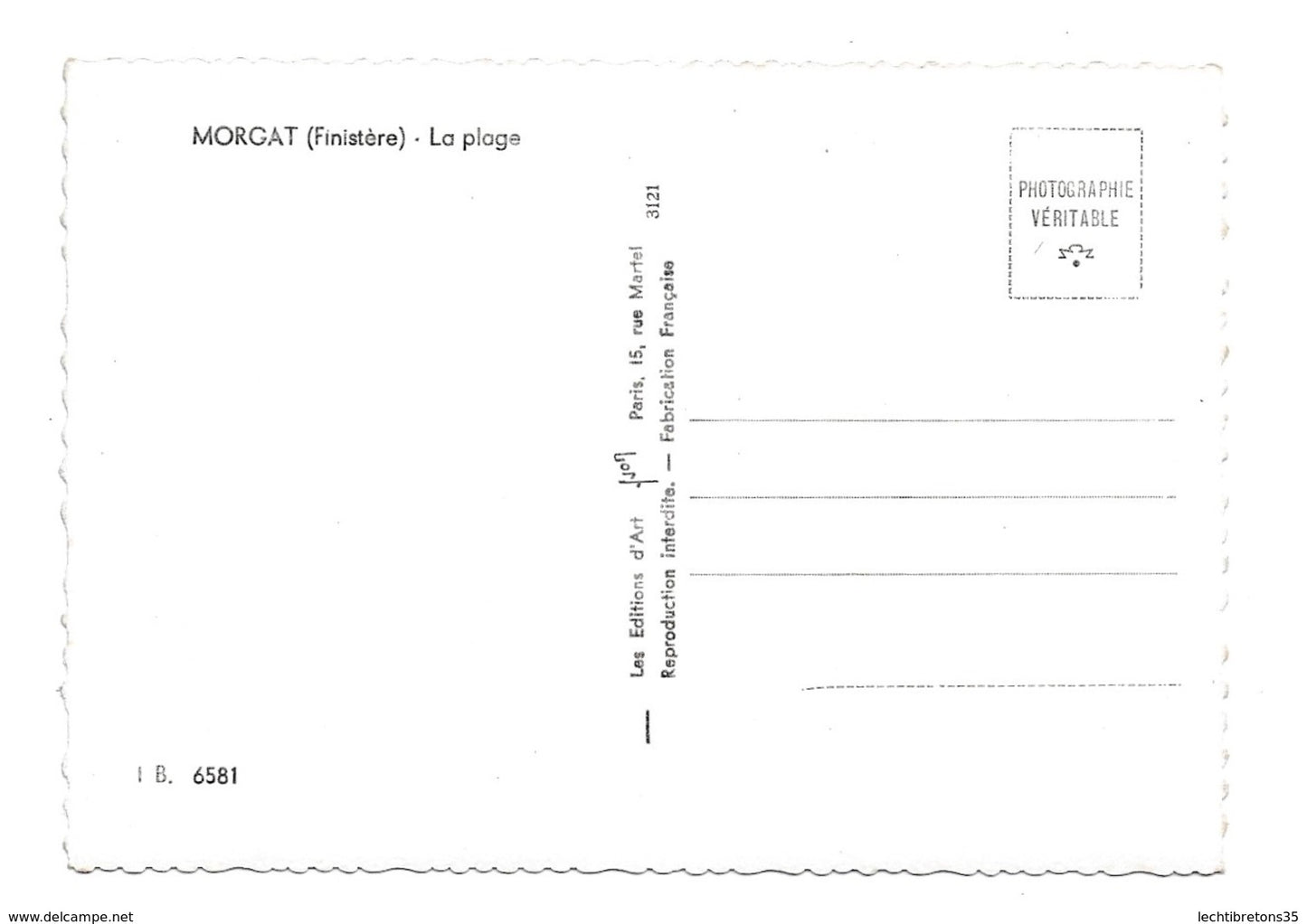 Carte postale - cpa PHOTO YVON 29 MORGAT FINISTERE LA PLAGE BRETAGNE BRETON