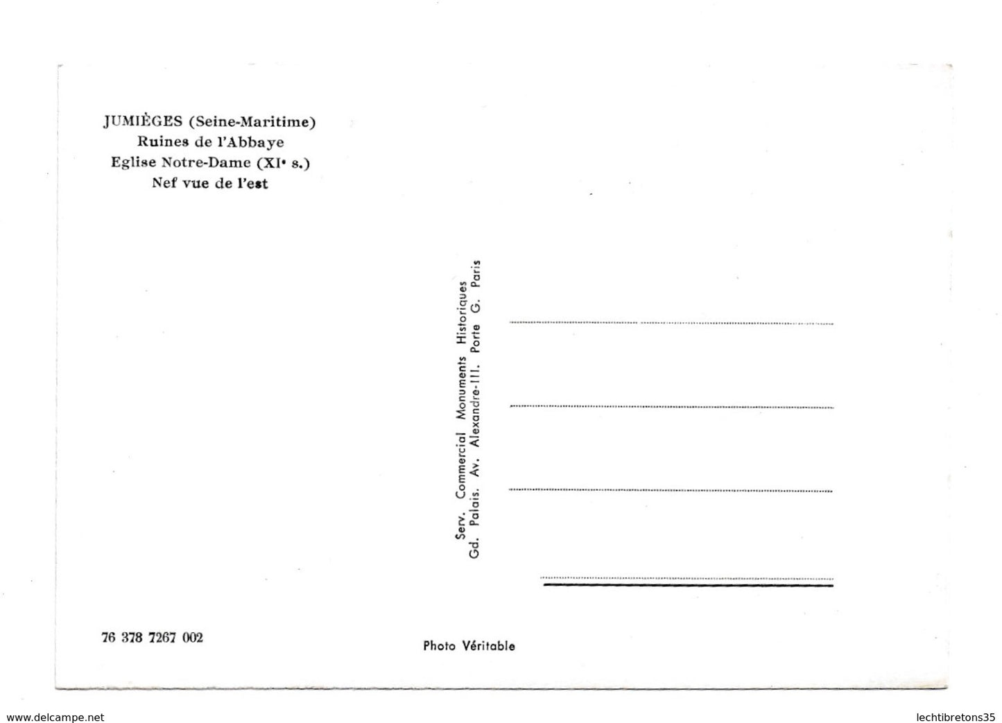 Carte postale - JUMIÈGES (Seine Maritime).- Ruines de l'Abbaye. Eglise Notre Dame (XIe.s.). Nef vue de l'Est
