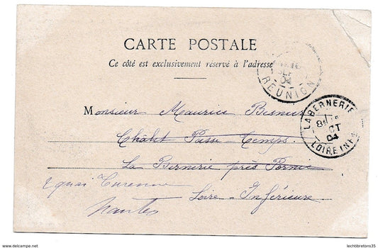 Carte postale - la Réunion Coupe de Cannes à Sucre Ouvriers au Travail Attelage Colonial à Cheval