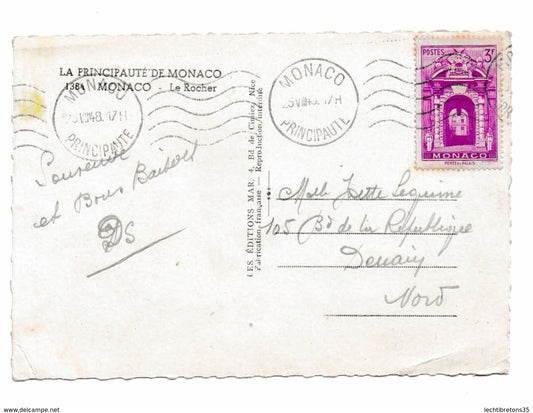 Carte postale - PORTE DU PALAIS 3F LA PRINCIPAUTÉ DE MONACO 1384 LE ROCHER