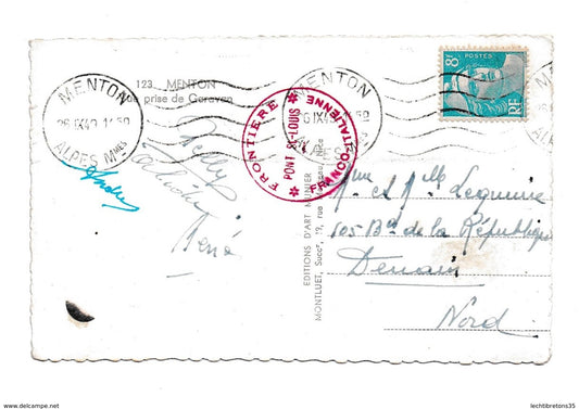 Carte postale - MENTON 123 VUE PRISE DE GARAVAN PONT SAINT LOUIS COTE D'AZUR