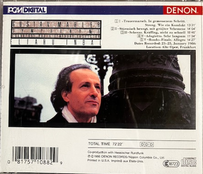 Cd Gustav Mahler, Frankfurt Radio Symphony Orchestra, Eliahu Inbal – Symphony No.5