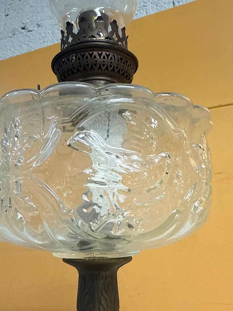 Lampe à pétrole vintage – En métal et verre transparent