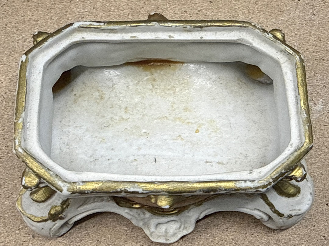 Cache-pot – Pot de fleurs – Blanc doré style rococo